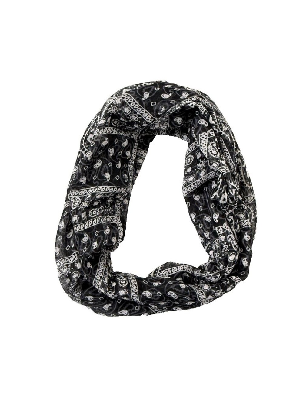 Soothers Black & White Infinity Scarf  One Size 22in x 64in 100% Polyester